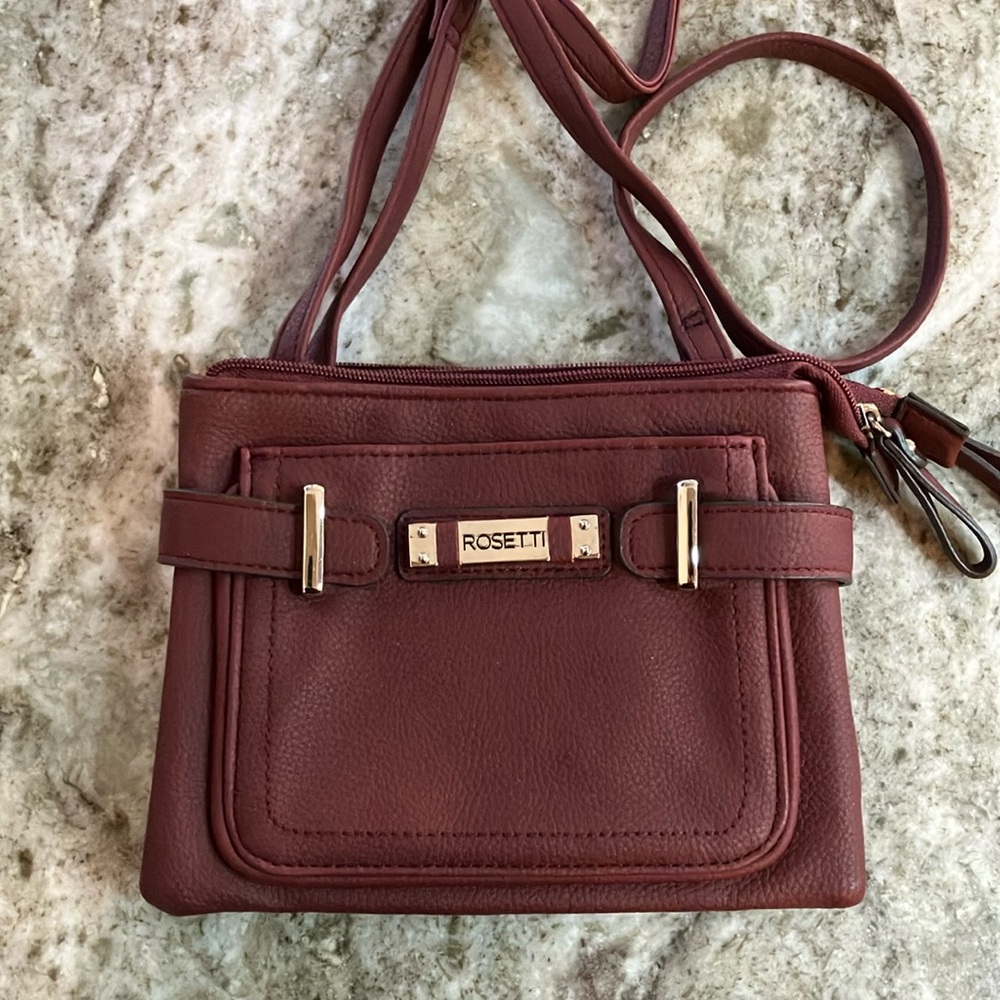 Rosetti Vegan Leather Crossbody Bag Burgundy